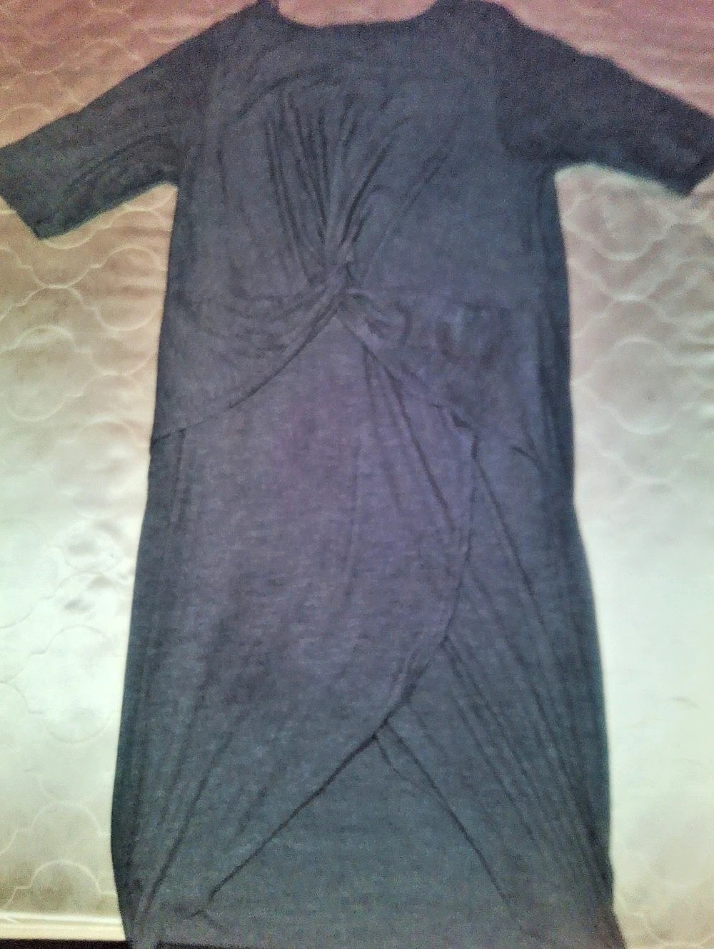 Gathered Front Mini Dress in Black Like New